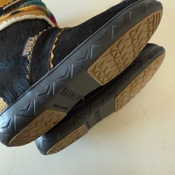 VTG Tecnica Fur/Suede with Fleece Lining colorful pattern made in Italy Size:6.5 - Picture 4 of 5